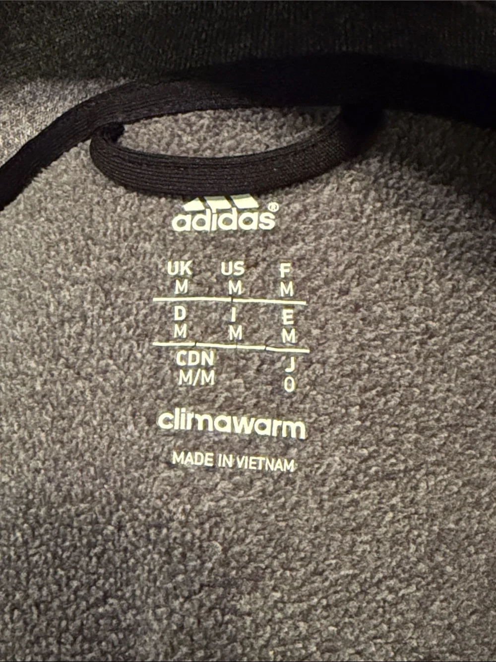 Adidas Heather Gray Fleece Jacket Size M